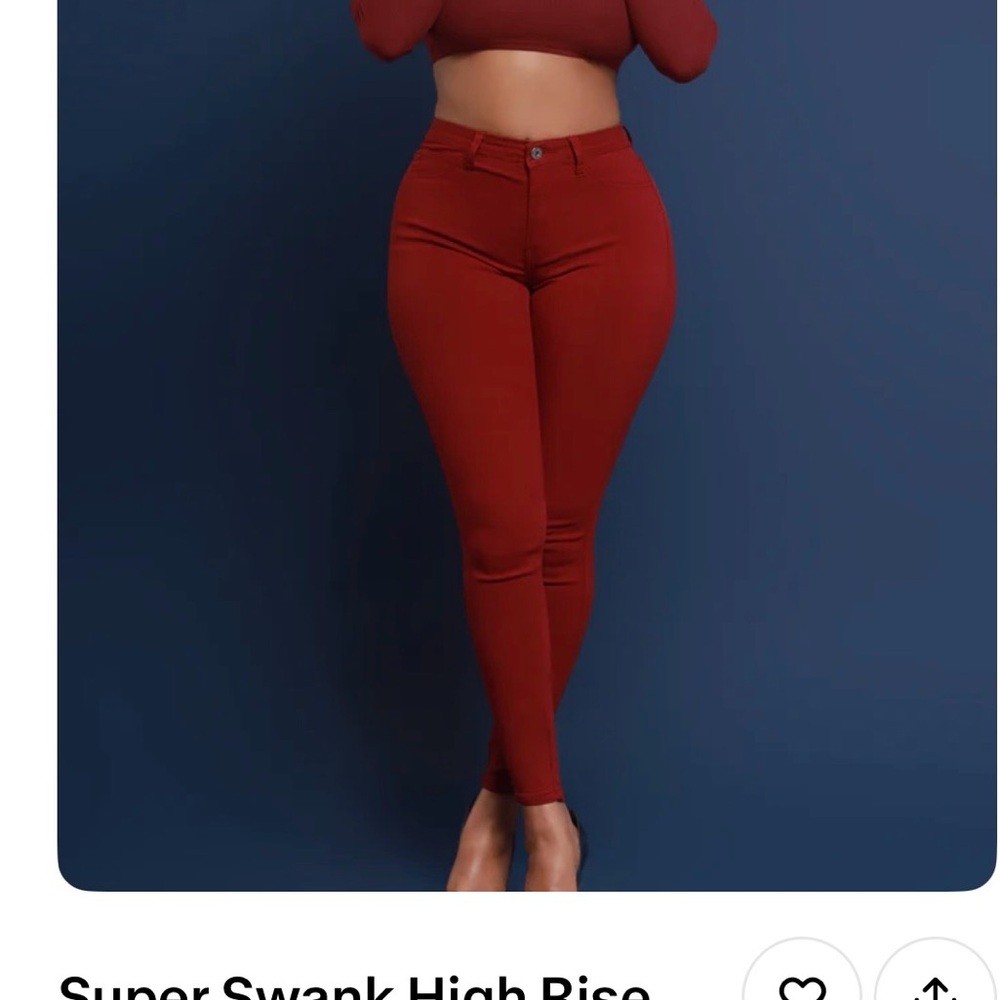 Chic High-Waist Burgundy Skinny Pants